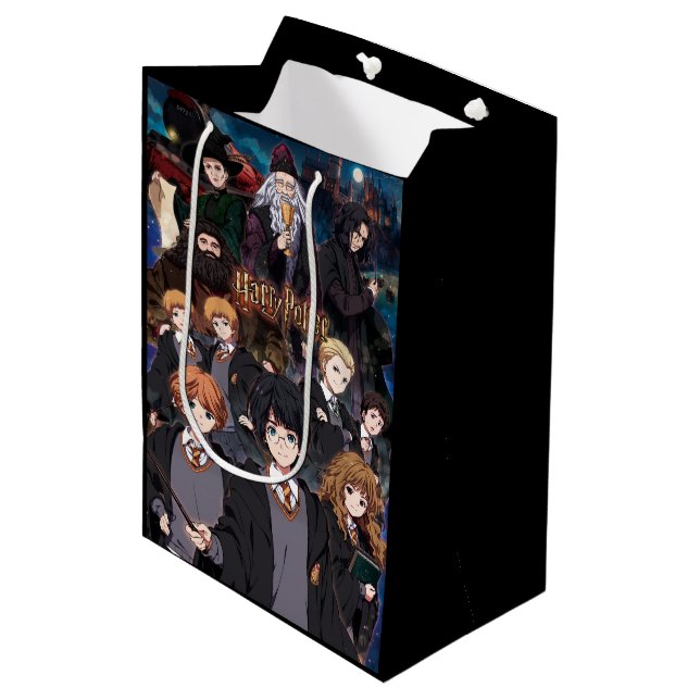 Sacola Para Presentes Média Cena do Conjunto Anime HARRY POTTER™ (Frente inclinada)