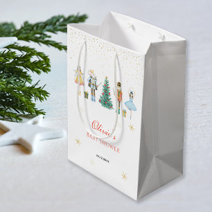 Sacola Para Presentes Média Chá de Bebê de Natal do Quebra-Nozes