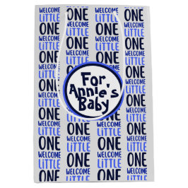 Sacola Para Presentes Média Chá de fraldas Colorida "Bem-vindo Pequeno Um"