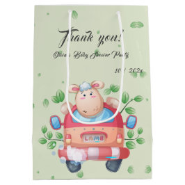 Sacola Para Presentes Média Chá de fraldas de Carneiro Bonito