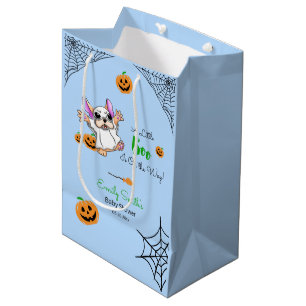 Sacola Para Presentes Média Chá de fraldas de Halloween de abóboras fantasmas