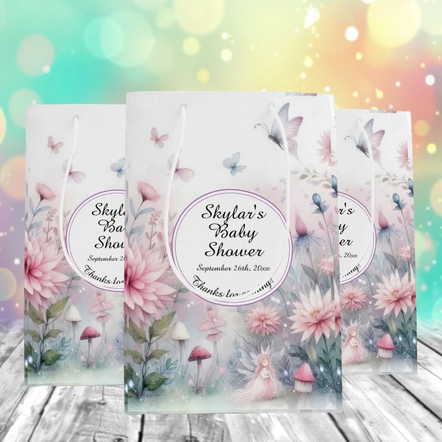 Sacola Para Presentes Média Chá de fraldas de Jardim Láteo (Criador carregado)