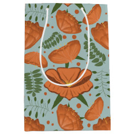 Sacola Para Presentes Média Chá de fraldas de papoila de laranja silvestre