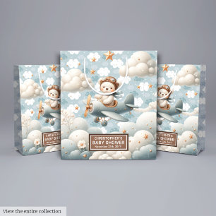 Sacola Para Presentes Média Chá de fraldas De Urso Voador Favorece Saco Para B