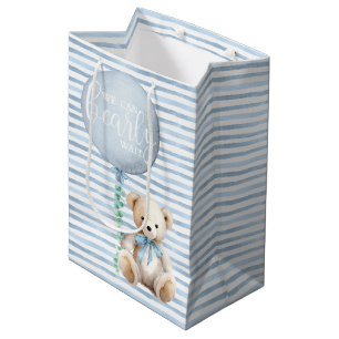Sacola Para Presentes Média Chá de fraldas do Urso Azul com Banheira