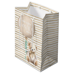 Sacola Para Presentes Média Chá de fraldas do Urso Castanho-de-Orelha