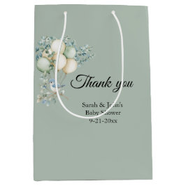 Sacola Para Presentes Média Chá de fraldas Eucalyptus Favor