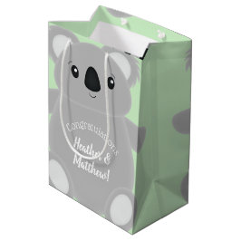 Sacola Para Presentes Média Chá de fraldas Koala Bear