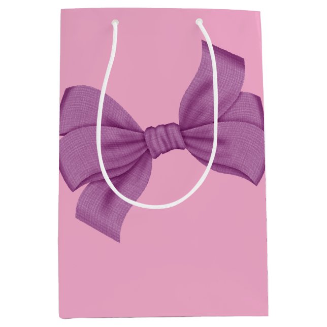 Sacola Para Presentes Média Chá de fraldas Roxo Rosa ou Aniversário (Frente)