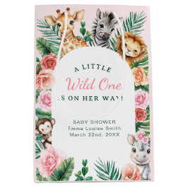 Sacola Para Presentes Média Chá de fraldas Safari Selvagem - Animais Selvagens