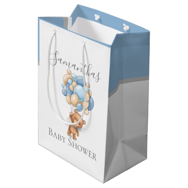 Sacola Para Presentes Média Chá de fraldas Ursinho Bprecoce Aguarde (Verso inclinado)