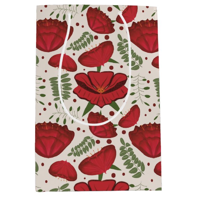 Sacola Para Presentes Média Chá de fraldas vermelho silvestre (Frente)