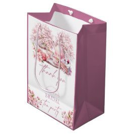 Sacola Para Presentes Média Chá de Noiva Elegante com Flor de Cerejeira
