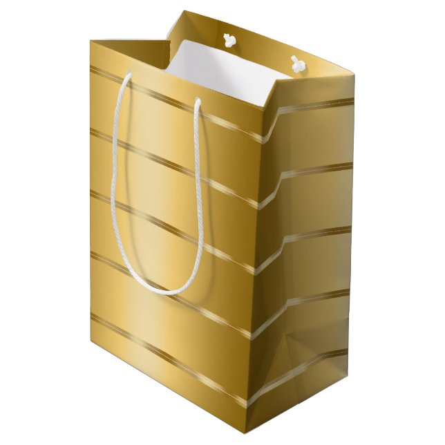 Sacola Para Presentes Média Chá de Noiva Fita Dourada Glam (Verso inclinado)