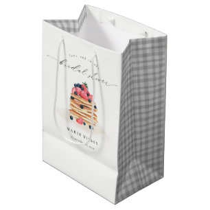 Sacola Para Presentes Média Chá de panela de Aquarela com Fruta de Bolo-de-Águ