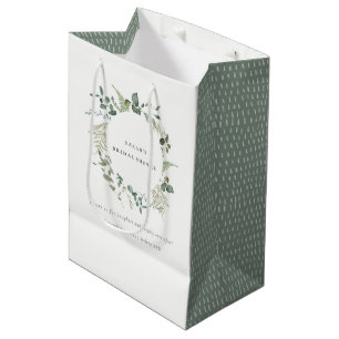 Sacola Para Presentes Média Chá de panela de Aquarela Eucalyptus Botânico