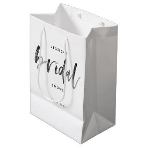 Sacola Para Presentes Média Chá de panela de Caligrafia de Script de Pincel M