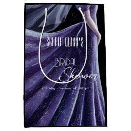 Sacola Para Presentes Média Chá de panela de vestido roxo moderno