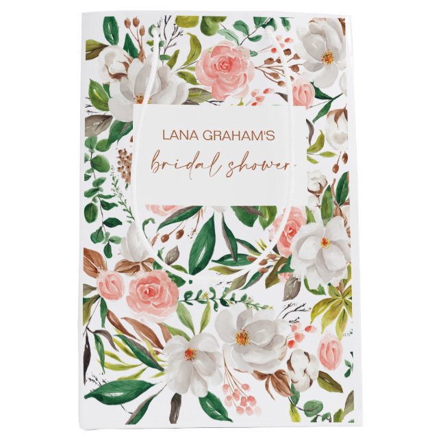 Sacola Para Presentes Média Chá de panela Magnolia Gift Favor Swag Bag L201 (Frente)