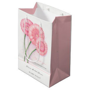 Sacola Para Presentes Média Chá de panela Peach Chrysanthemum