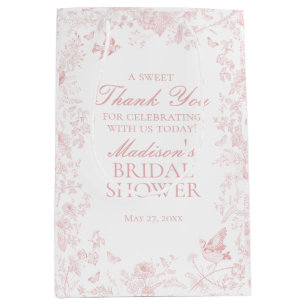 Sacola Para Presentes Média Chá de panela Rosa Toile De Jouy Favoritos