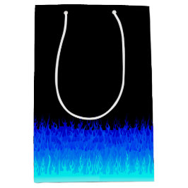 Sacola Para Presentes Média Chamas a quente azuis