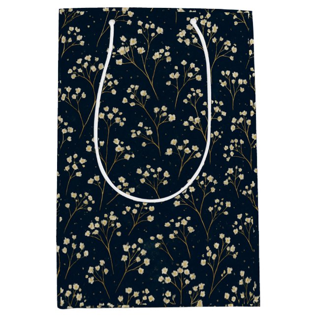 Sacola Para Presentes Média Champagne Baby's Breath Scatter Bag (Frente)