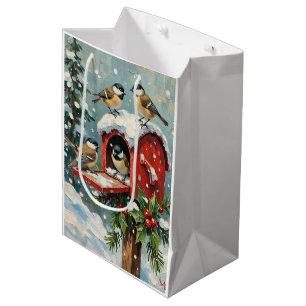 Sacola Para Presentes Média Chapins Antigos na Caixa de Correio de Natal com N