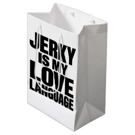 Sacola Para Presentes Média Charque É Minha Linguagem do Amor Camisa Divertida