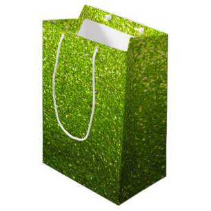 Sacola Para Presentes Média Chartreuse Glitter Ombre Sparkles Glam Bat Mitzvah