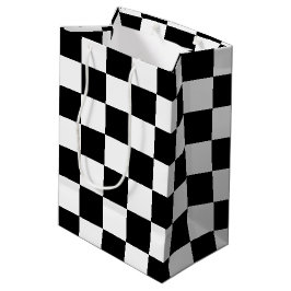 Sacola Para Presentes Média Checkered preto