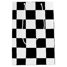 Sacola Para Presentes Média Checkered preto