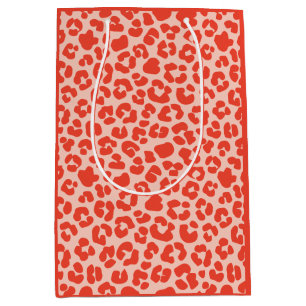 Sacola Para Presentes Média Cheetah Impressão Pattern Red