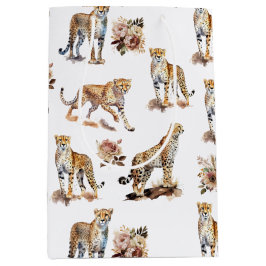 Sacola Para Presentes Média Cheetahs Floral