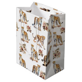 Sacola Para Presentes Média Cheetahs Floral