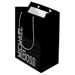 Sacola Para Presentes Média Chefe Extraordinário PERSONALIZADO