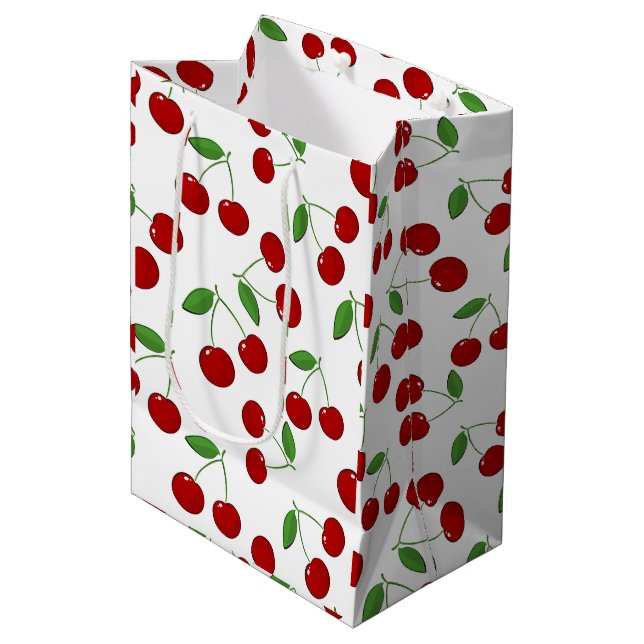 Sacola Para Presentes Média Cherries Design Gift Bag (Frente inclinada)