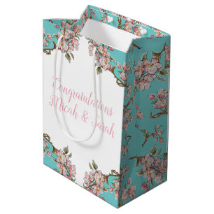 Sacola Para Presentes Média Cherry Blossom Chá de fraldas