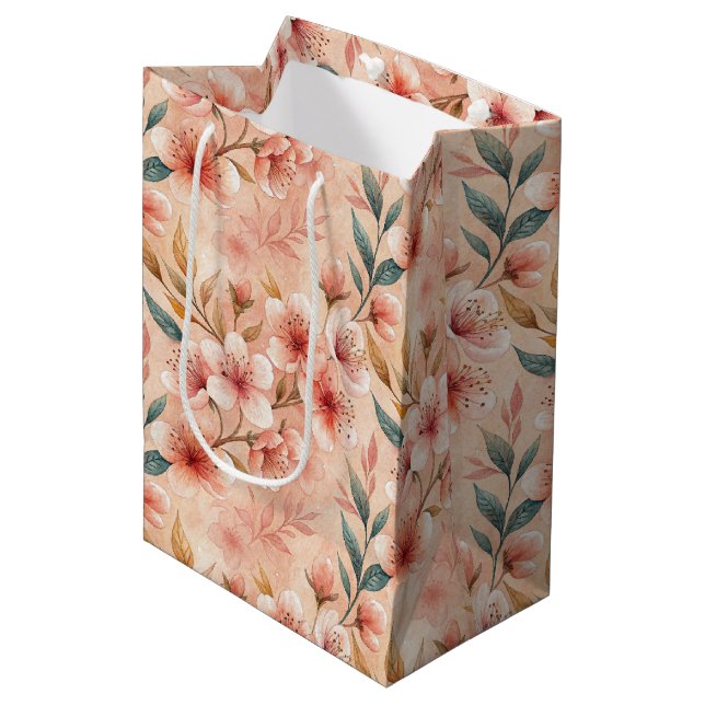 Sacola Para Presentes Média Cherry Blossom Impressão Gift Bag (Frente inclinada)
