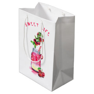 Sacola Para Presentes Média Cherry Juice Legal Drink Partido Fruta Gift Bag