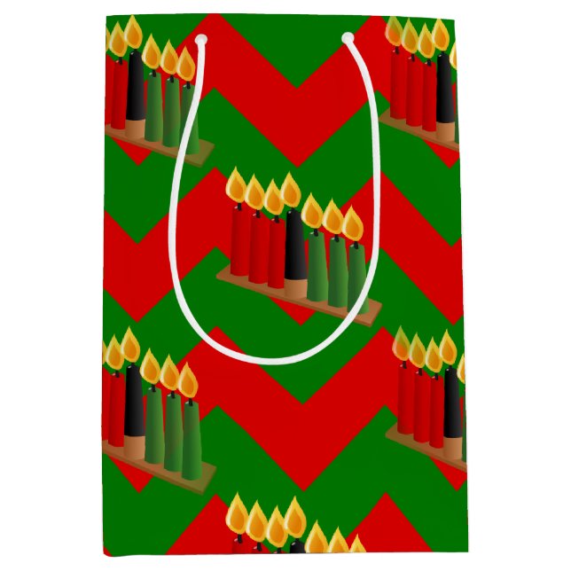 Sacola Para Presentes Média chevron kwanzaa (Frente)