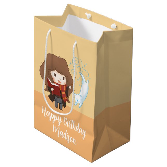 Sacola Para Presentes Média Chibi Hermione Granger Patronus (Frente inclinada)