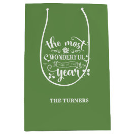 Sacola Para Presentes Média Chic A Mais Maravilhosa Época do Ano Monograma