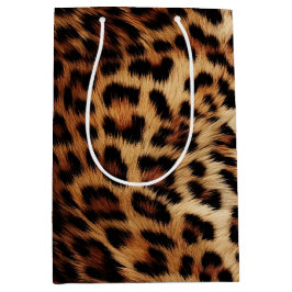 Sacola Para Presentes Média Chic Brown Cream Leopardo