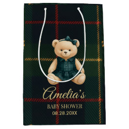 Sacola Para Presentes Média Chic Luxury Teddy Bear Baby Shower 