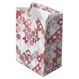 Sacola Para Presentes Média Chic Mauve Taupe Dusty Rosa, Círculos de Arte