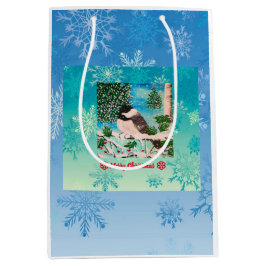 Sacola Para Presentes Média Chickadee Chatter Natal