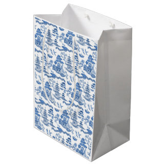 Sacola Para Presentes Média Chinoiserie Blue Willow
