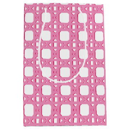 Sacola Para Presentes Média Chinoiserie Cane Trellis in Pink