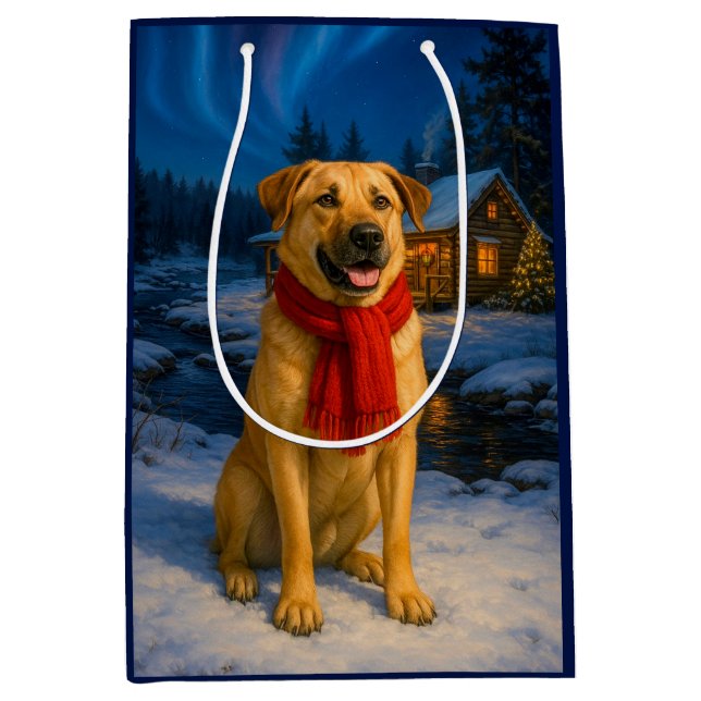 Sacola Para Presentes Média Chinook Holiday Card (Frente)